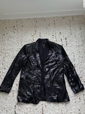 Dynamite Black Sequin Blazer Jacket